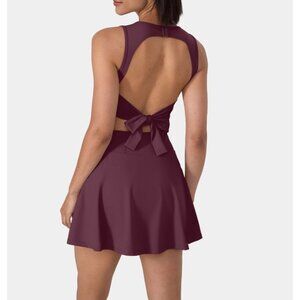 Halara Backless Buckle Tie Back 2-in-1 Pocket Dance Active Dress Sz Small Womens